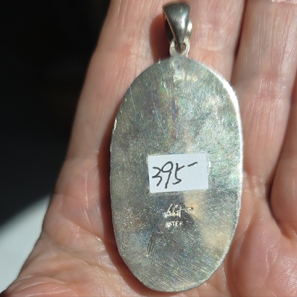 Hallmarked Sterling Silver Lapis Lazuli Vincent Gulino Large Pendant 26.9grams - Picture 3 of 11